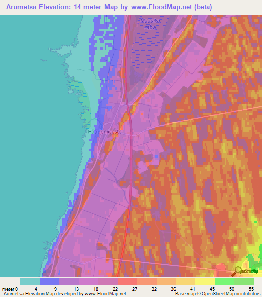 Arumetsa,Estonia Elevation Map