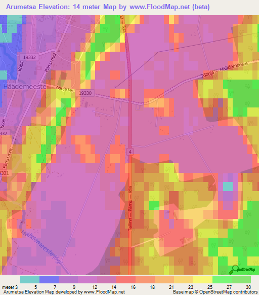 Arumetsa,Estonia Elevation Map