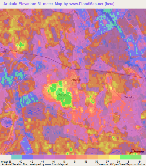 Arukula,Estonia Elevation Map