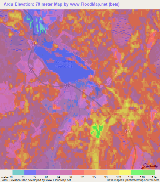 Ardu,Estonia Elevation Map