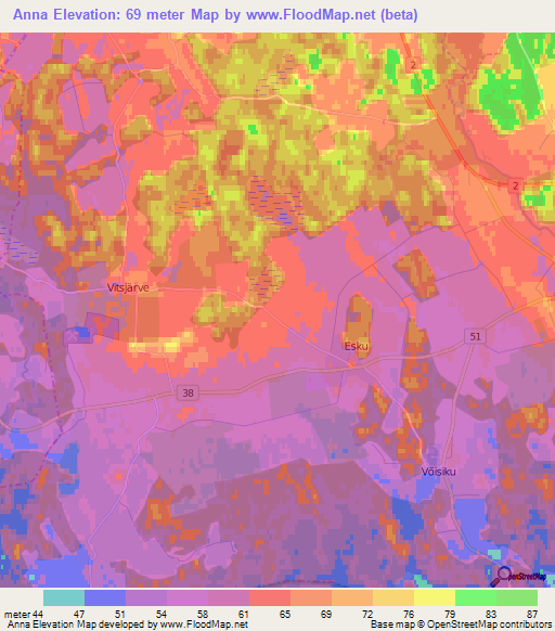Anna,Estonia Elevation Map