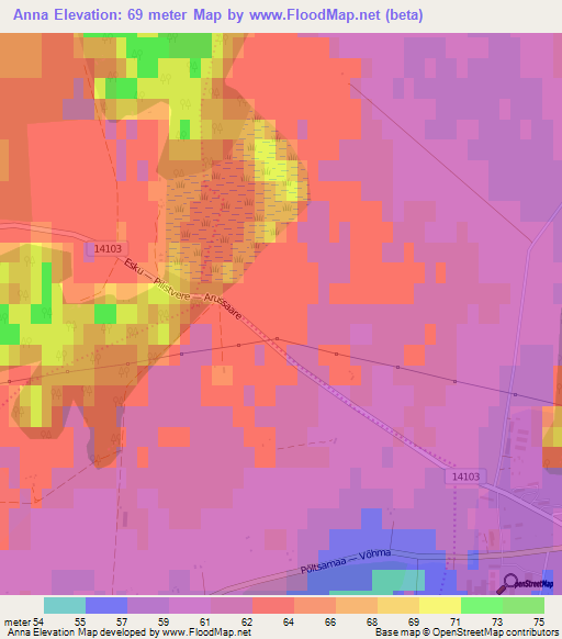 Anna,Estonia Elevation Map