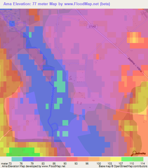 Ama,Estonia Elevation Map