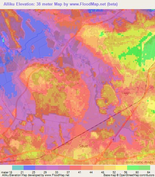Alliku,Estonia Elevation Map