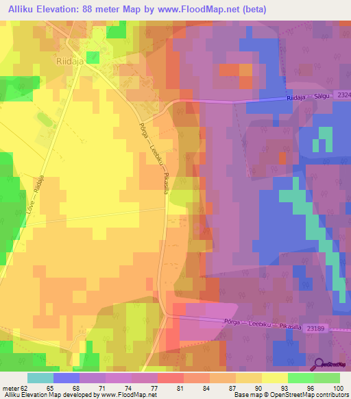 Alliku,Estonia Elevation Map