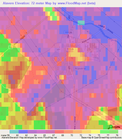 Alavere,Estonia Elevation Map