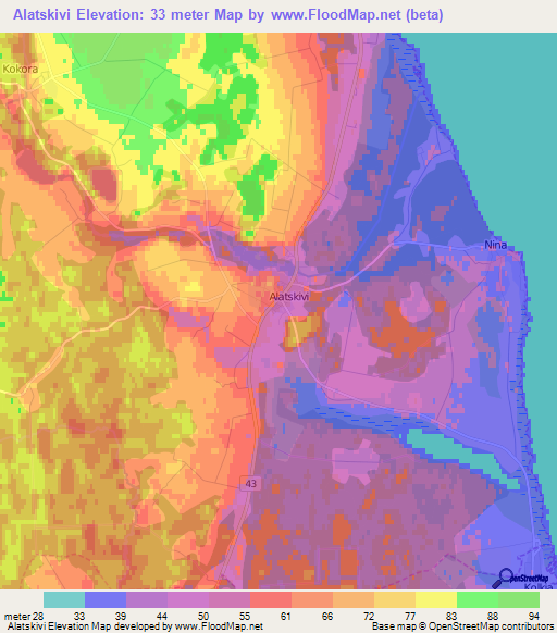 Alatskivi,Estonia Elevation Map