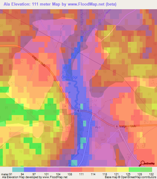 Ala,Estonia Elevation Map