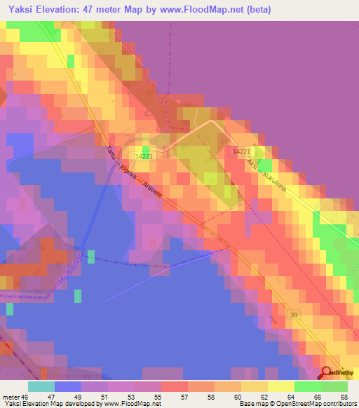 Yaksi,Estonia Elevation Map