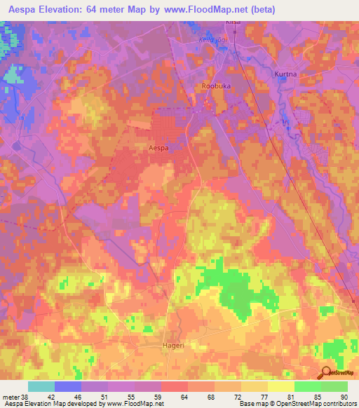 Aespa,Estonia Elevation Map