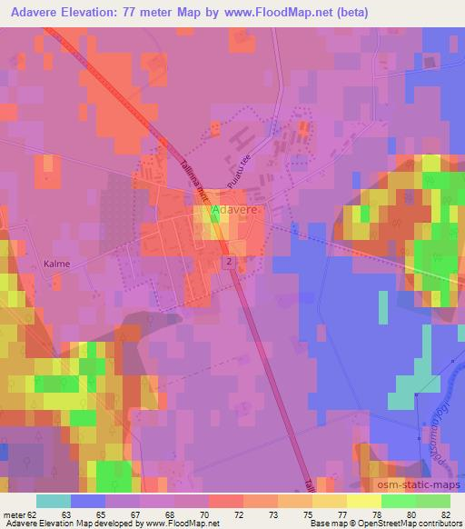 Adavere,Estonia Elevation Map