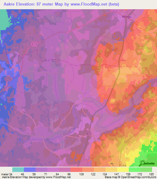 Aakre,Estonia Elevation Map