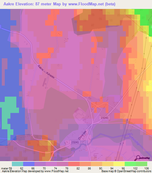 Aakre,Estonia Elevation Map