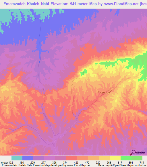 Emamzadeh Khaleh Nabi,Iran Elevation Map