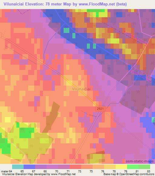 Vilunaiciai,Lithuania Elevation Map