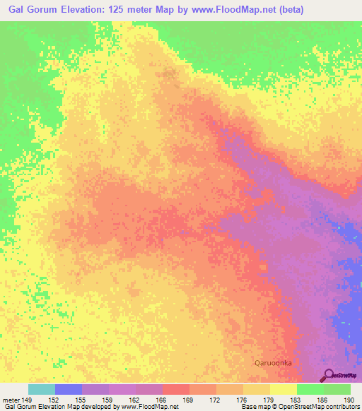 Gal Gorum,Somalia Elevation Map
