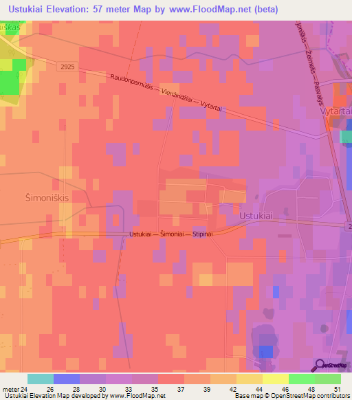 Ustukiai,Lithuania Elevation Map