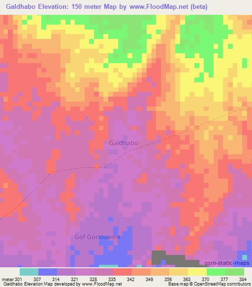 Galdhabo,Somalia Elevation Map