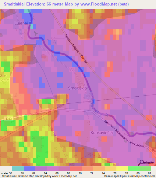 Smaltiskiai,Lithuania Elevation Map