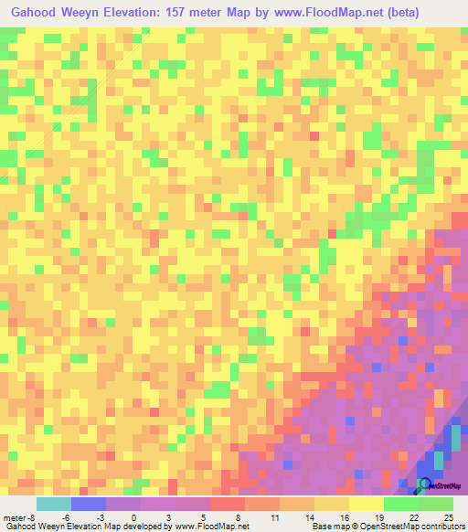 Gahood Weeyn,Somalia Elevation Map