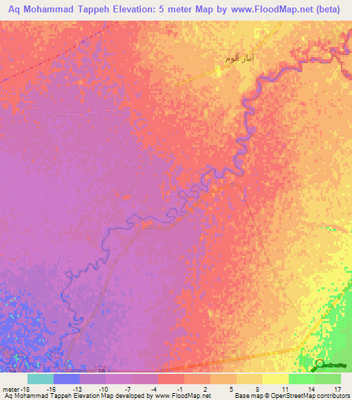 Aq Mohammad Tappeh,Iran Elevation Map
