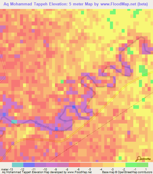 Aq Mohammad Tappeh,Iran Elevation Map