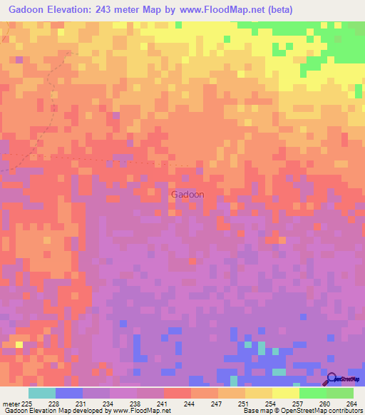 Gadoon,Somalia Elevation Map