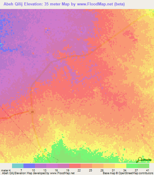Abeh Qilij,Iran Elevation Map