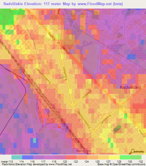 Radviliskis,Lithuania Elevation Map