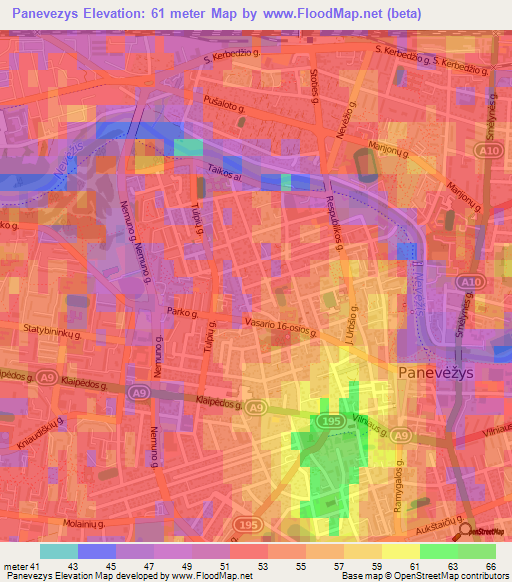 Panevezys,Lithuania Elevation Map