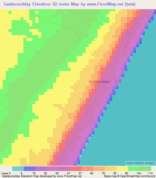 Gaalacoodday,Somalia Elevation Map