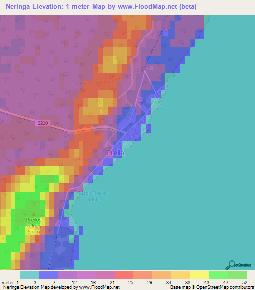 Neringa,Lithuania Elevation Map