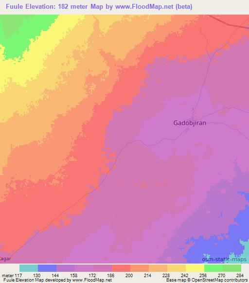 Fuule,Somalia Elevation Map