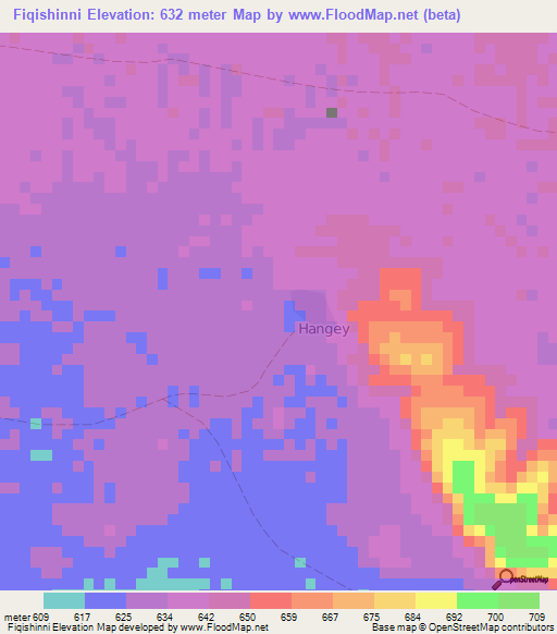 Fiqishinni,Somalia Elevation Map