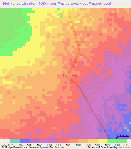 Fiqi Fuliye,Somalia Elevation Map