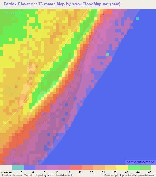 Fardax,Somalia Elevation Map