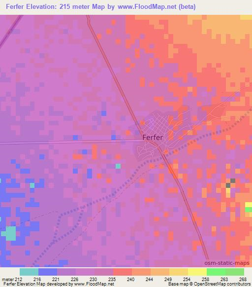 Ferfer,Ethiopia Elevation Map