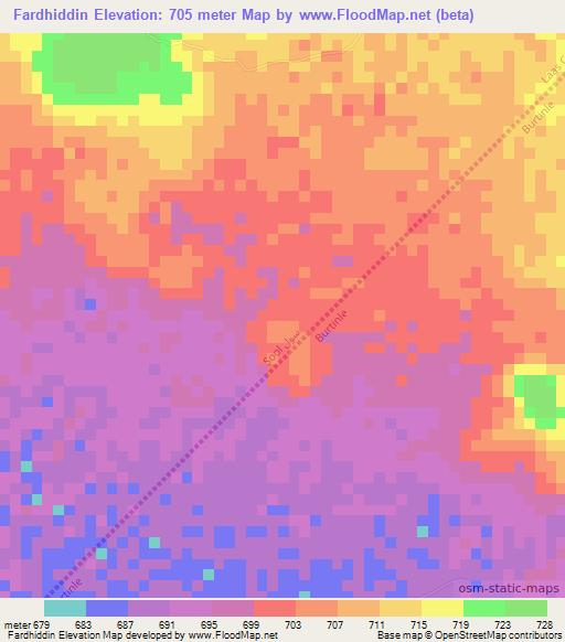 Fardhiddin,Somalia Elevation Map