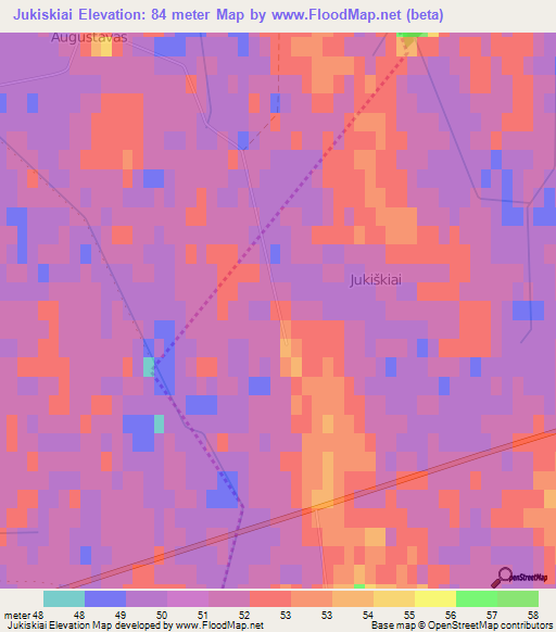 Jukiskiai,Lithuania Elevation Map