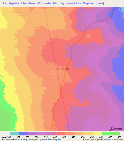 Far Aqable,Somalia Elevation Map