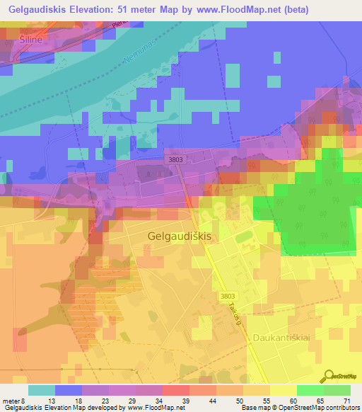 Gelgaudiskis,Lithuania Elevation Map