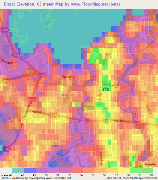 Birzai,Lithuania Elevation Map