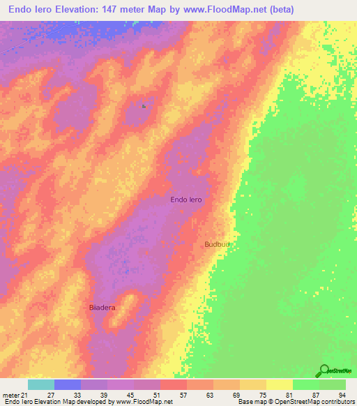 Endo Iero,Somalia Elevation Map