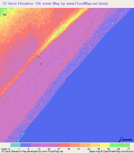 El Uarot,Somalia Elevation Map