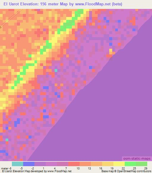 El Uarot,Somalia Elevation Map