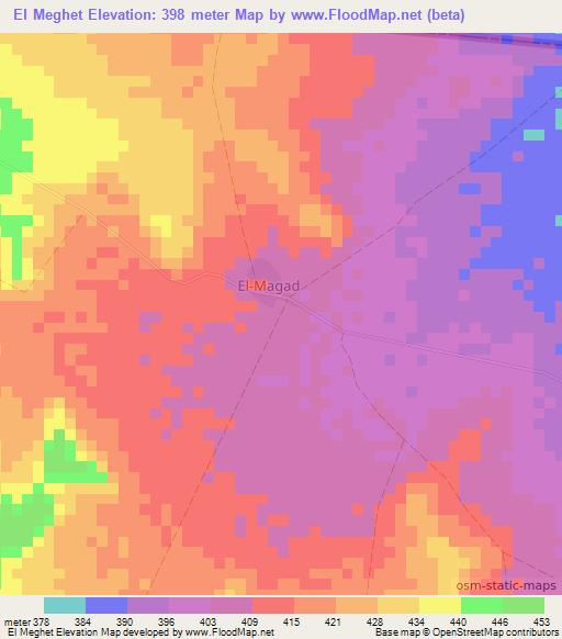 El Meghet,Somalia Elevation Map