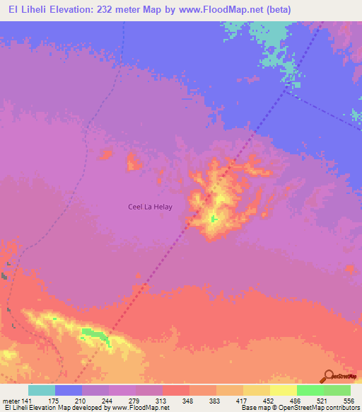 El Liheli,Somalia Elevation Map
