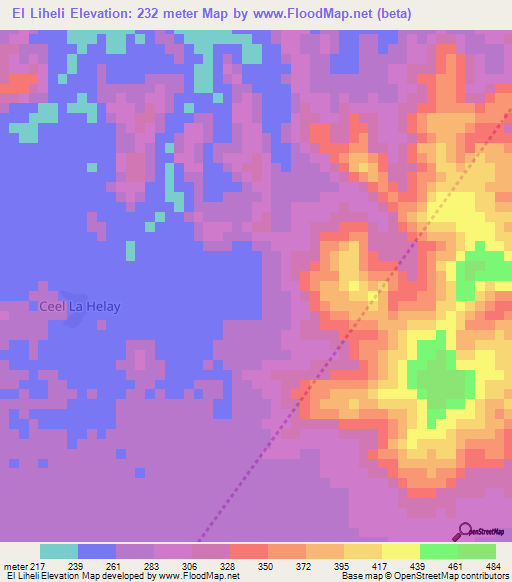 El Liheli,Somalia Elevation Map