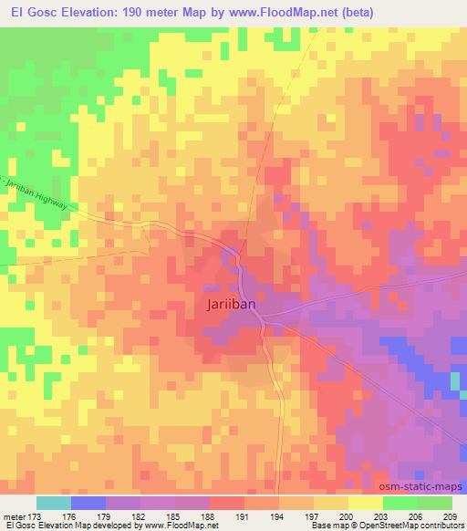 El Gosc,Somalia Elevation Map