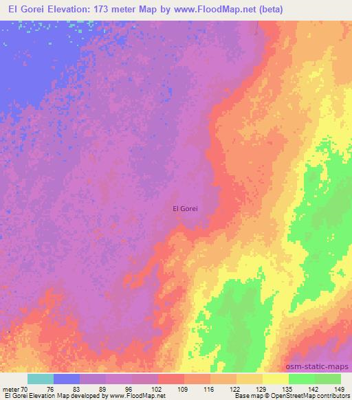 El Gorei,Somalia Elevation Map
